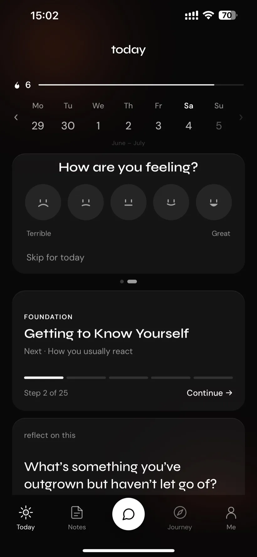 Today — daily check-in